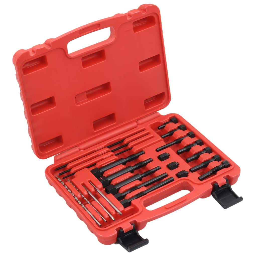 Juego de reparación de bujías incandescentes de 22 piezas, de acero al carbono, machos de roscar en espiral, tuerca de extracción para M8 x 1 M10 x 1 M10 x 1,25, guía de perforación, maleta