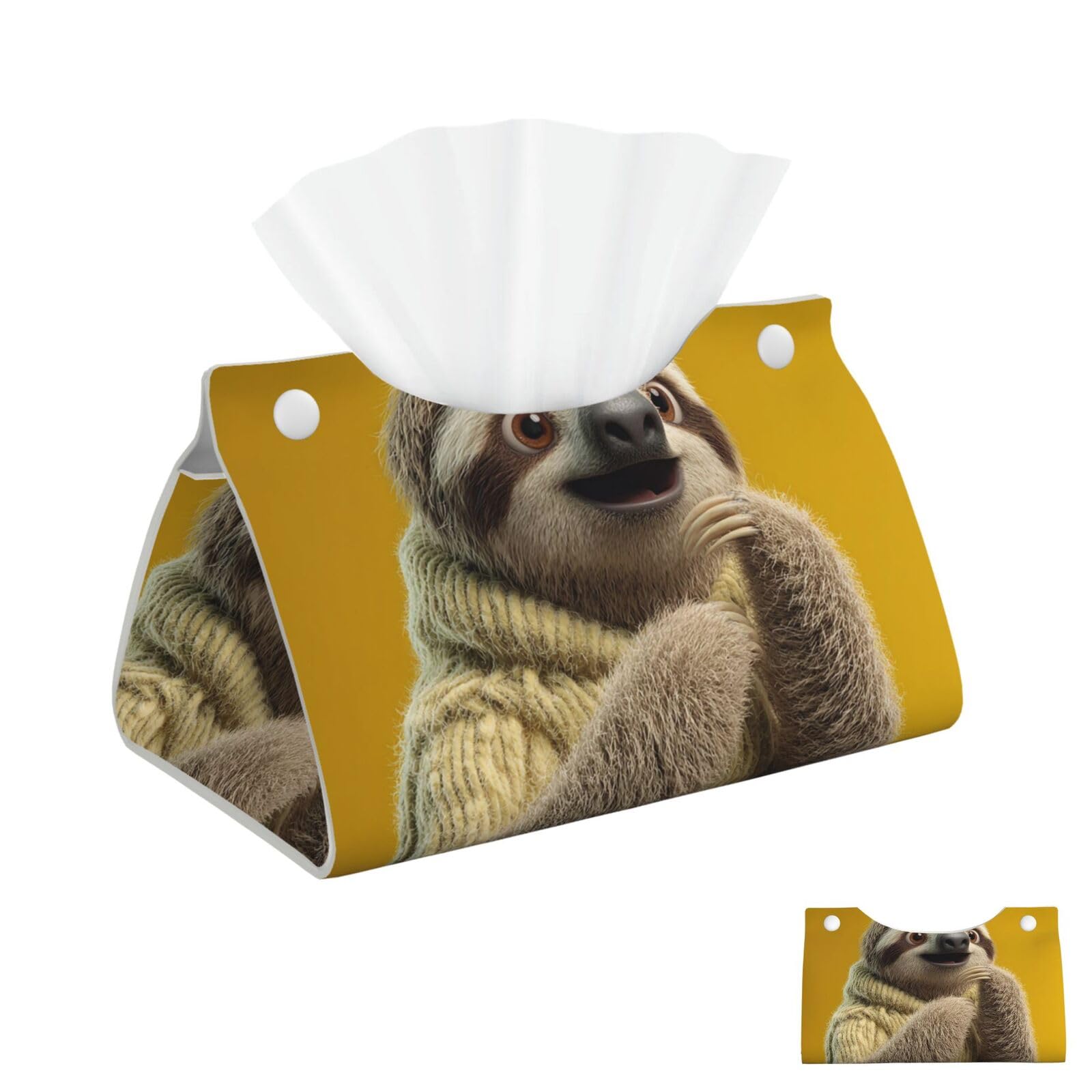 Funny Sloth Tissue Box Cover Square Cube Boxes
