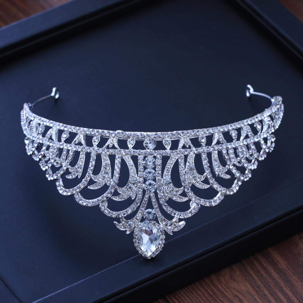 Tiara, stop strasu, biżuteria na głowę, srebrna, dla kobiet, prosta, modna ozdoba na wesele, ozdoba do włosów, w stylu vintage, na imprezę, prezent