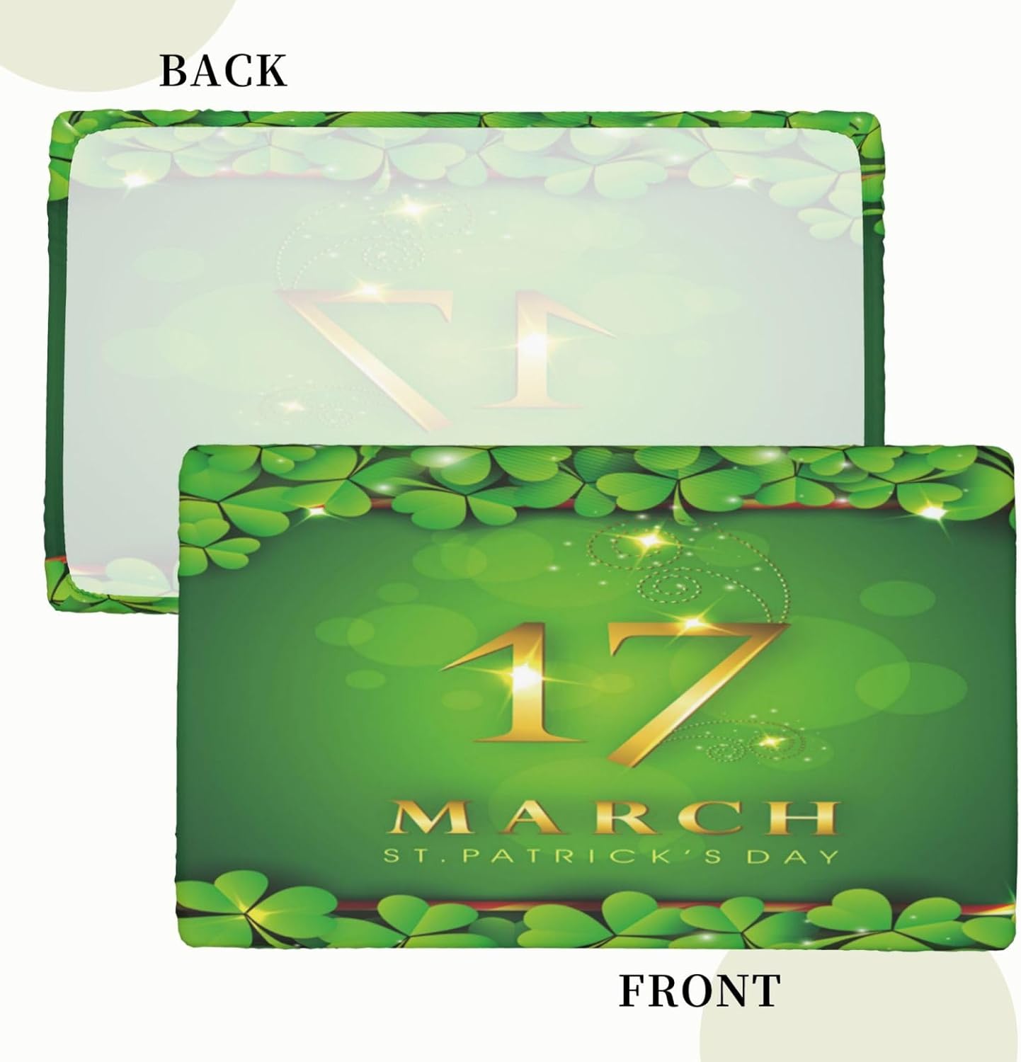 St. Patrick's Day Fitted Rectangle Tablecloth with Elastic Edge Waterproof Table Cloth Tables Cover for Indoor Outdoor Furniture Protect, Style 21, Fitted for 96x30 Inch Rectangular Table