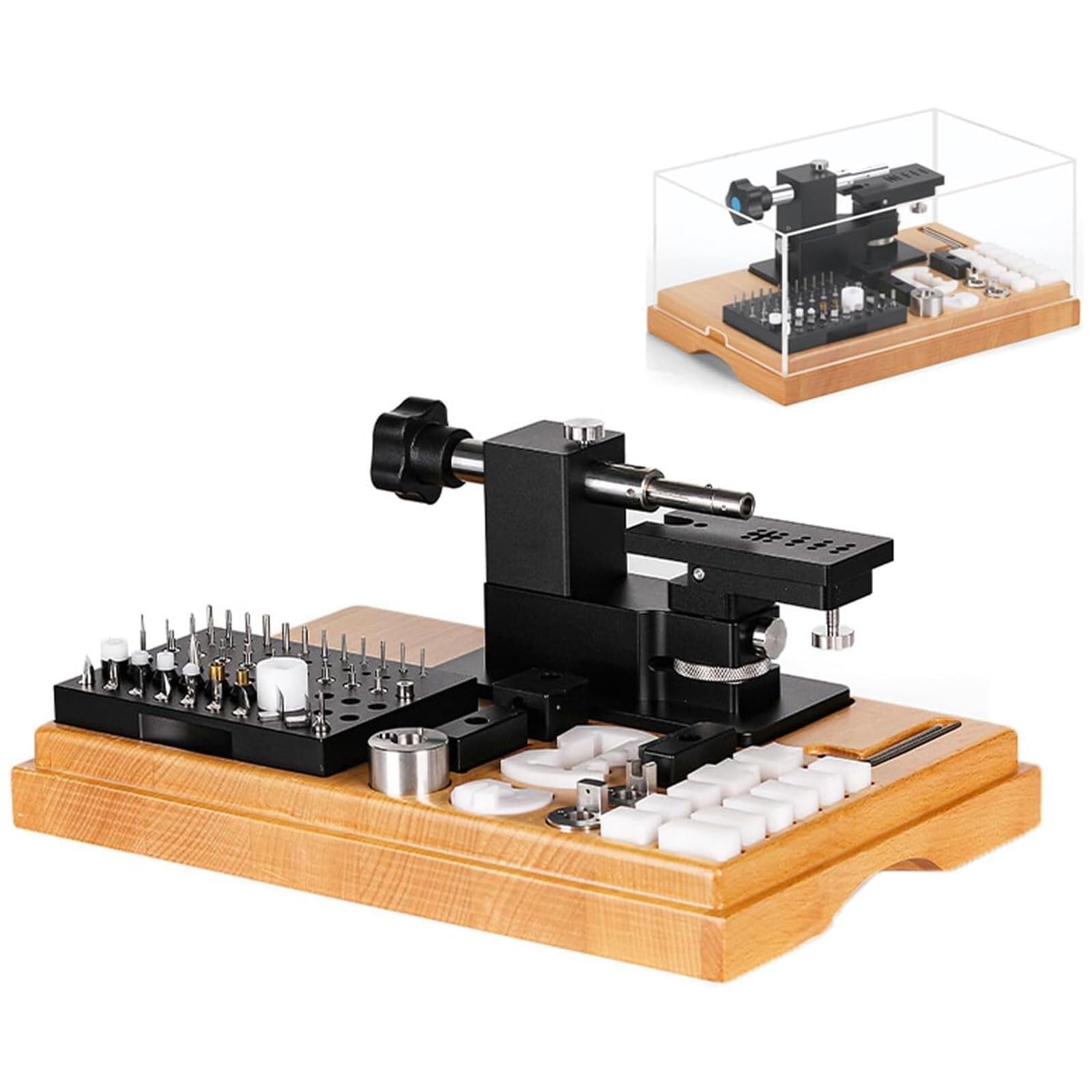 Watch Cover Opener Tool Set - Professional Watch Repair Kit with Prying Machine and Acrylic Dust Cover for