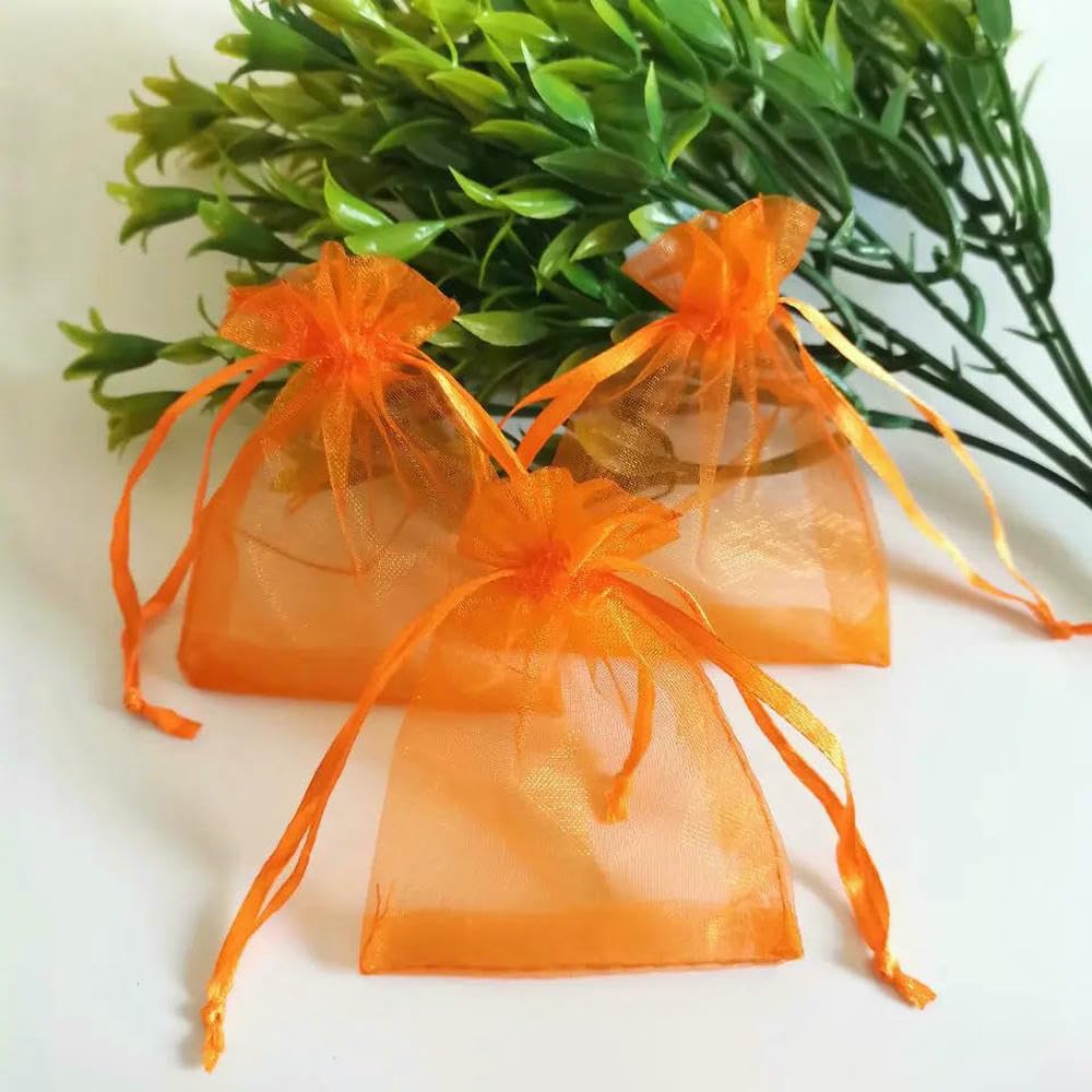 Lot de 1 000 Sacs Cadeaux en Organza Transparent, 7 x 9, 9 x 12 (10 x 15 cm), Pochettes à Bijoux, Sacs d'emballage à Cordon, Sac Cadeau de Noël, de Mariage, d'anniversaire