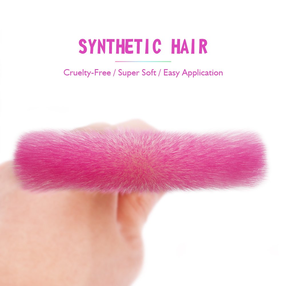 Docolor Professional Fan Makeup Brushes Face Highlighting Make Up Cosmetic Tool : Beauty & Personal Care