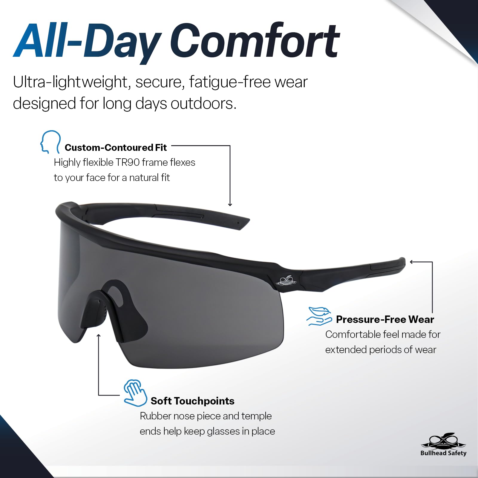 Bullhead Safety Eyewear Whipray Occhiali di sicurezza Unisex - Adulto (Pacco da 1)