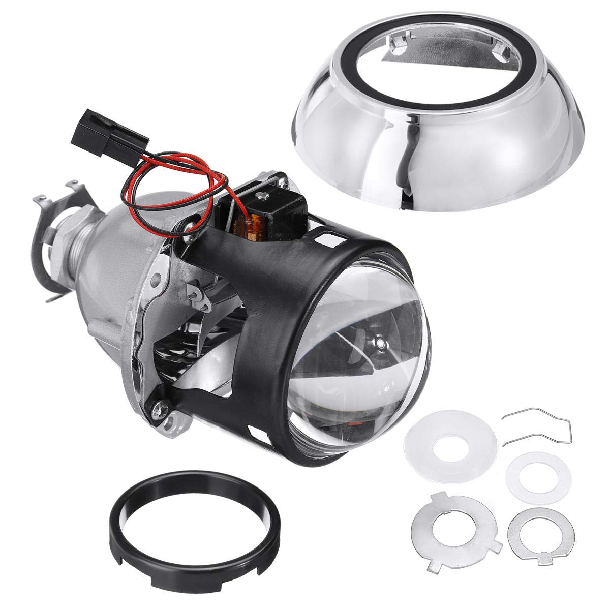 2.5'' H1 H4 Bi Xenon Lampa Hid Projektor Modernizacja Reflektora Obiektyw Angel Eyes Rhd Napęd Po Prawej Stronie - D
