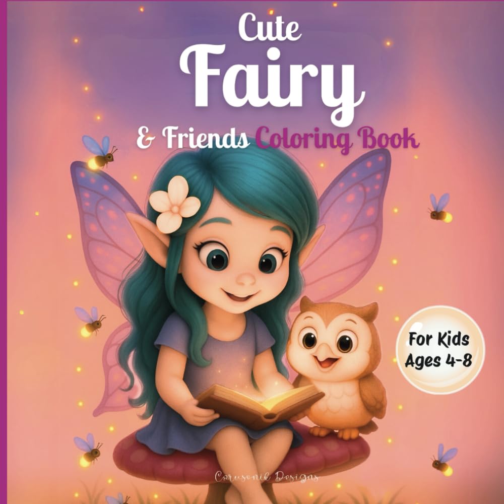 Cute Fairy & Friends Coloring Book: A Magical Forest Adventure with Adorable Animals and Enchanted Creatures for Kids Ages 4–8 (Cute Creatures &