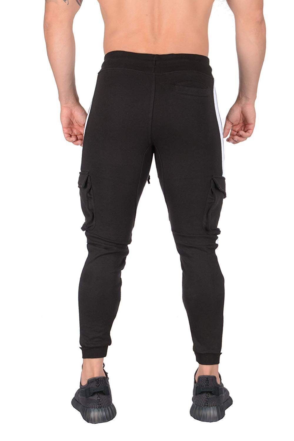 Huixin Męskie spodnie dresowe spodnie dresowe spodnie męskie spodnie rekreacyjne w paski kolorowe bloki długie spodnie slim fit funkcjonalne spodnie z kieszeniami