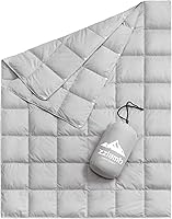 Vista 28 de zzlamb Manta de camping de plumón Puffy resistente al agua, manta de viaje de plumón portátil para exteriores, colcha ligera y cálida para sofá