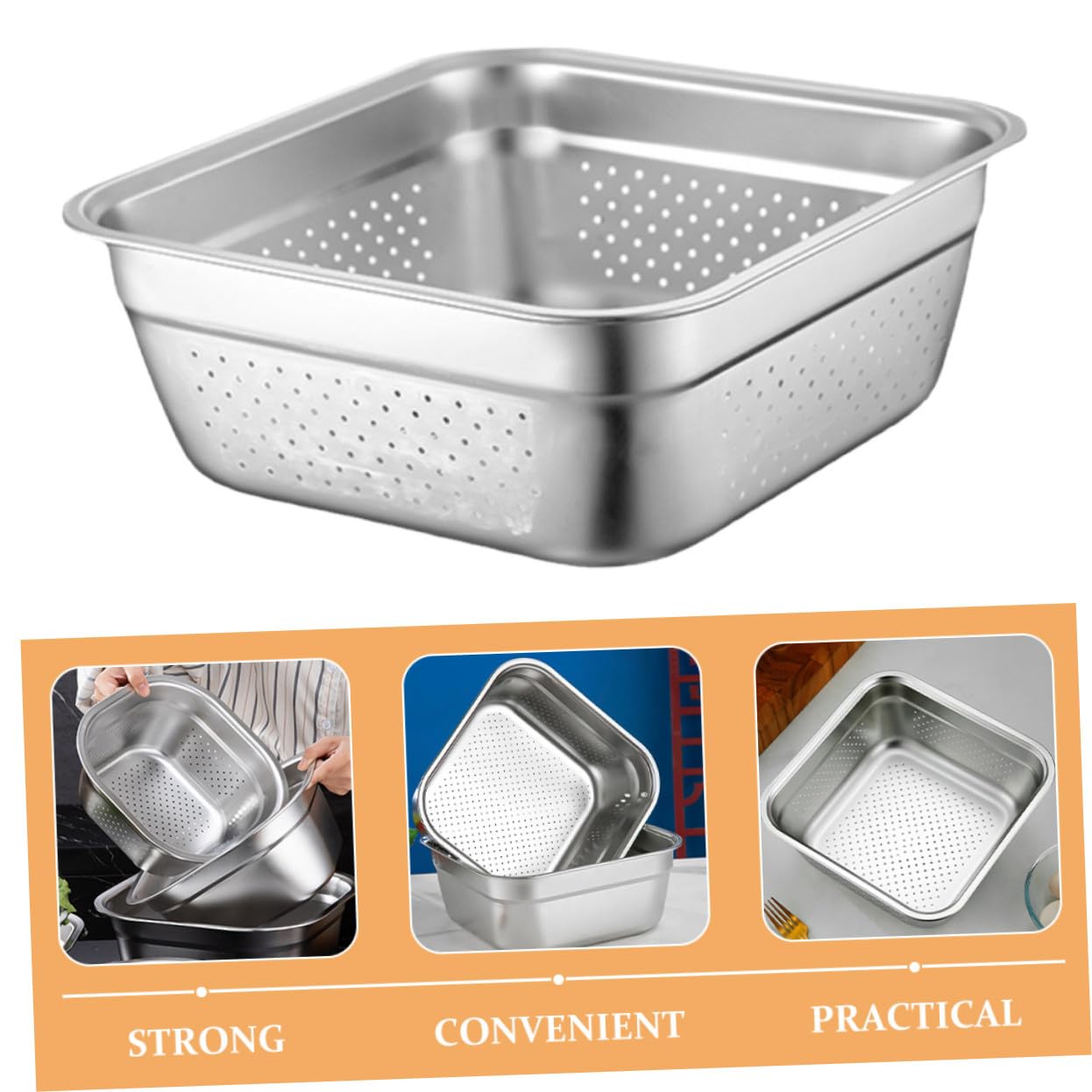 Colino Quadrato in Acciaio Inox Spesso per Cucina e Lavaggio