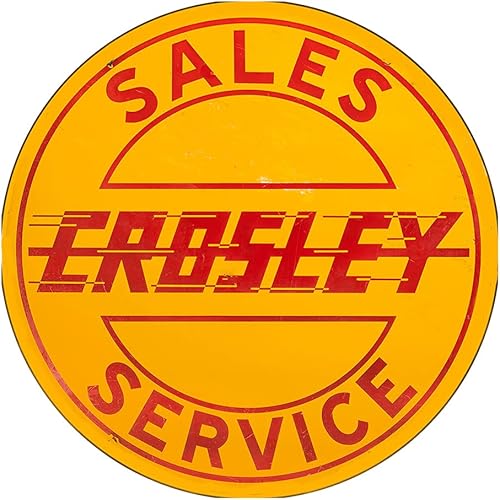 Crosley Sales and Service Motor Oil Hot Shot The Sedan Reproducción Car Company Carteles Metal Vintage Style Decor Metal Tin Aluminio Round Sign