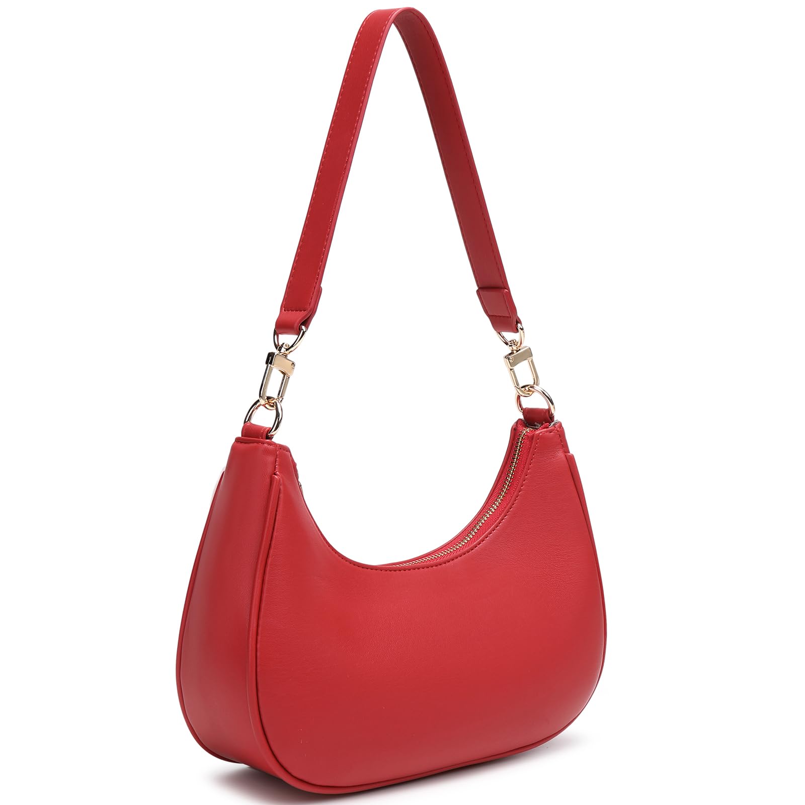 Women's Shoulder Bags Cute Hobo Purses Vintage Handbags with Zipper Lightweight Underarm for Dating Shopping Gift (Red) view 3