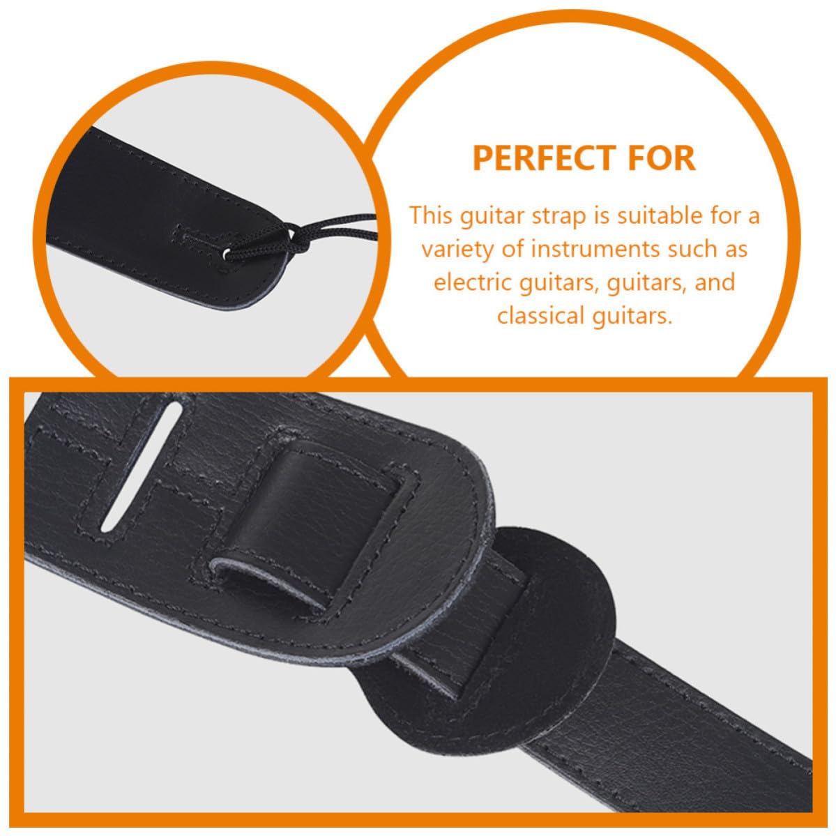 Mipcase Correa Acústica Hombro de Cuero Guitarra para Negra Fuerte y Resistente Tracción para Actuaciones