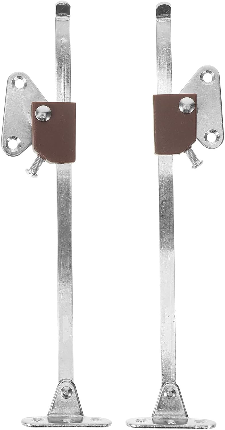Generic 2pcs Brown Cabinet Gas Supports with Hydraulic Close Lid Hinges, Heavy Duty Chest and Box Hinges for Furniture Door Folding and Cabinet Door Hardware