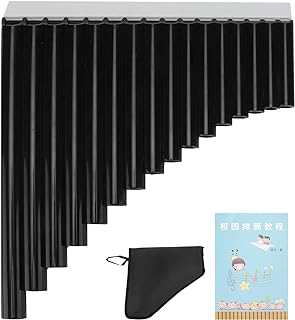 Pan Flute, C Key Pan Pipes Easy Learn Woodwind Instruments Panpipe Music Woodwind Traditional Musical Instruments for Children Adults Beginners(Black)