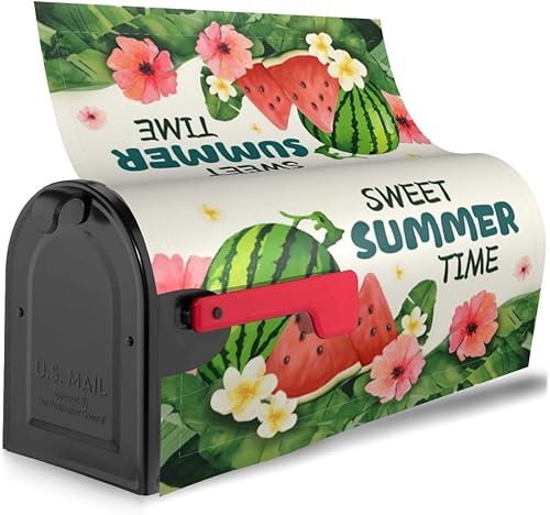 Miniatura 4 de Funda magnética para buzón de verano, tamaño estándar de 18 x 21 pulgadas, cubiertas de buzón con plantas tropicales, fundas magnéticas para buzón