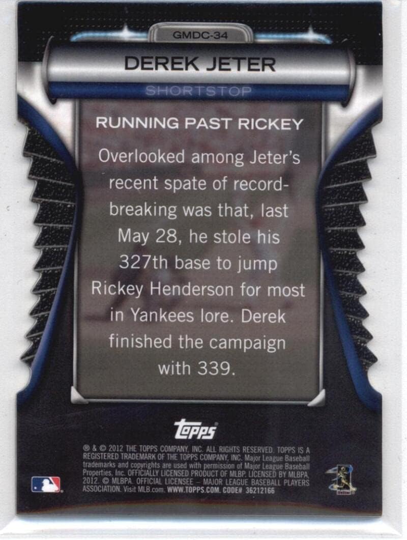 2012 Topps Golden Moments Die Cuts #GMDC-34 Derek Jeter New York Yankees MLB Baseball Card NM-MT