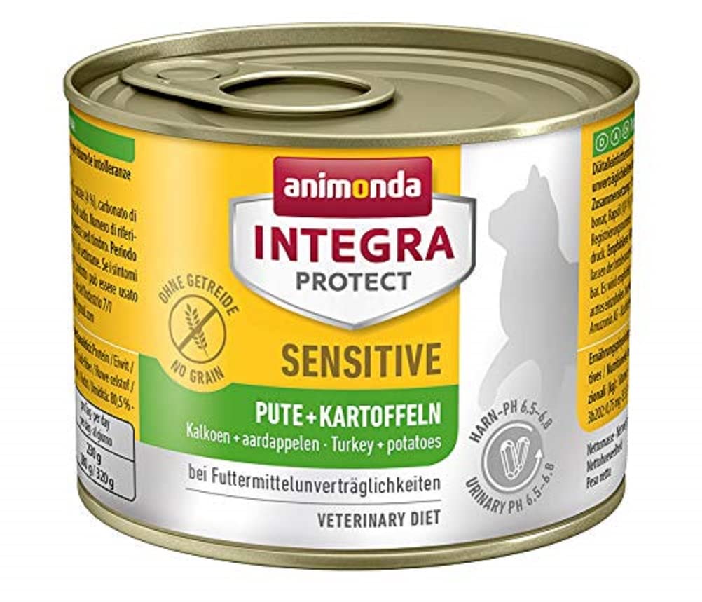 animonda Integra Protect Sensitive cat, diet cat food, wet food for food allergies, turkey + potato, 6 x 200g โ image 1