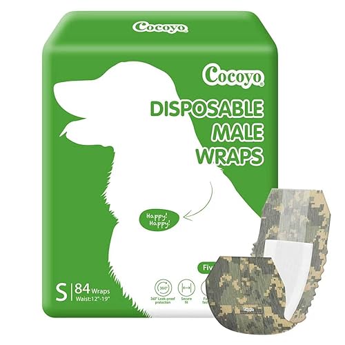 COCOYO Disposable Male Dog Wraps, Small Size, 84 Count, Super