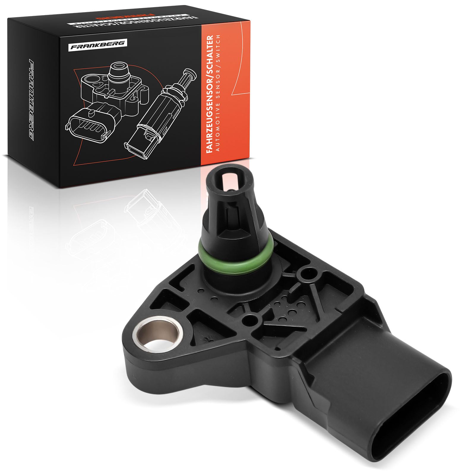 Frankberg Capteur de pression du collecteur d'admission, 4 broches 5S15723 | Compatible avec: Grand C-Max DXA/CB7 DXA/CEU, C-Max II DXA/CB7 DXA/CEU, Tourneo Courier MPV N1P, Fourgonnette Fiesta VII