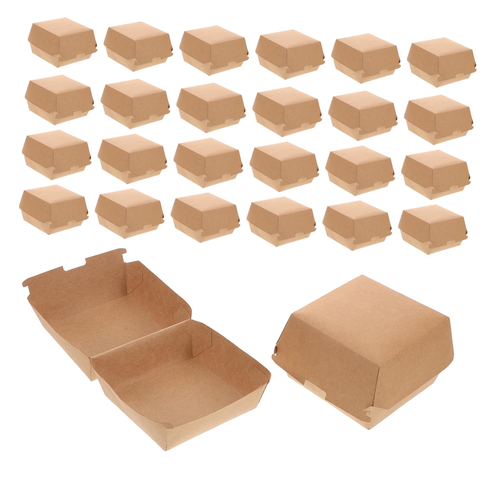 PEPLAYTAL Sandwich Packaging Boxes 30pcs Hamburger Boxes Paper Food-grade Grease Proof for Appetizers Desserts