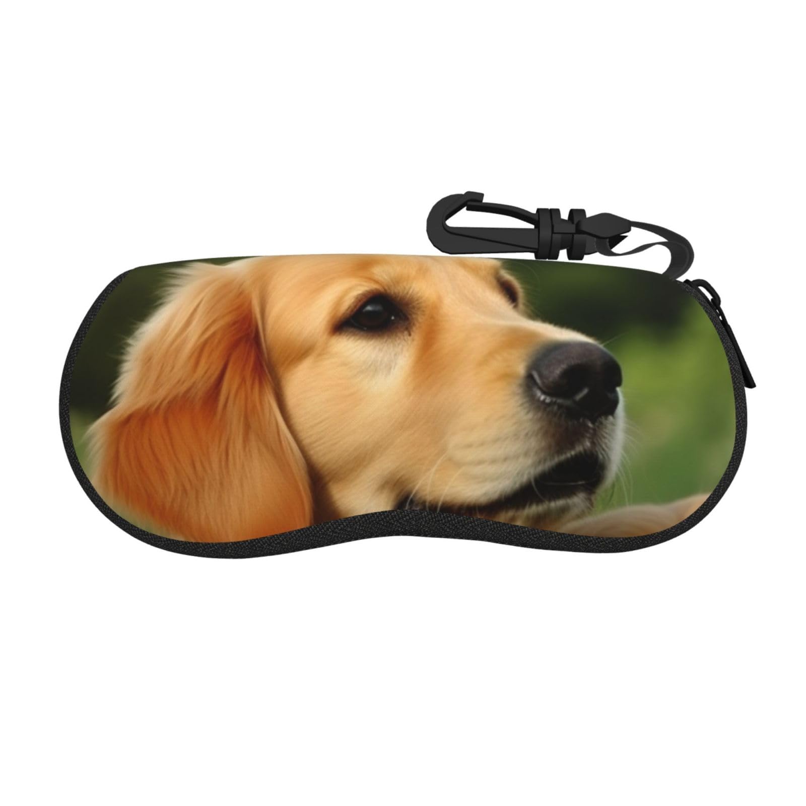 Anabprma Unisex Dog Golden Retriever Glasses Case Soft Shell, Lightweight Portable Sunglasses Case, Zipper Closure