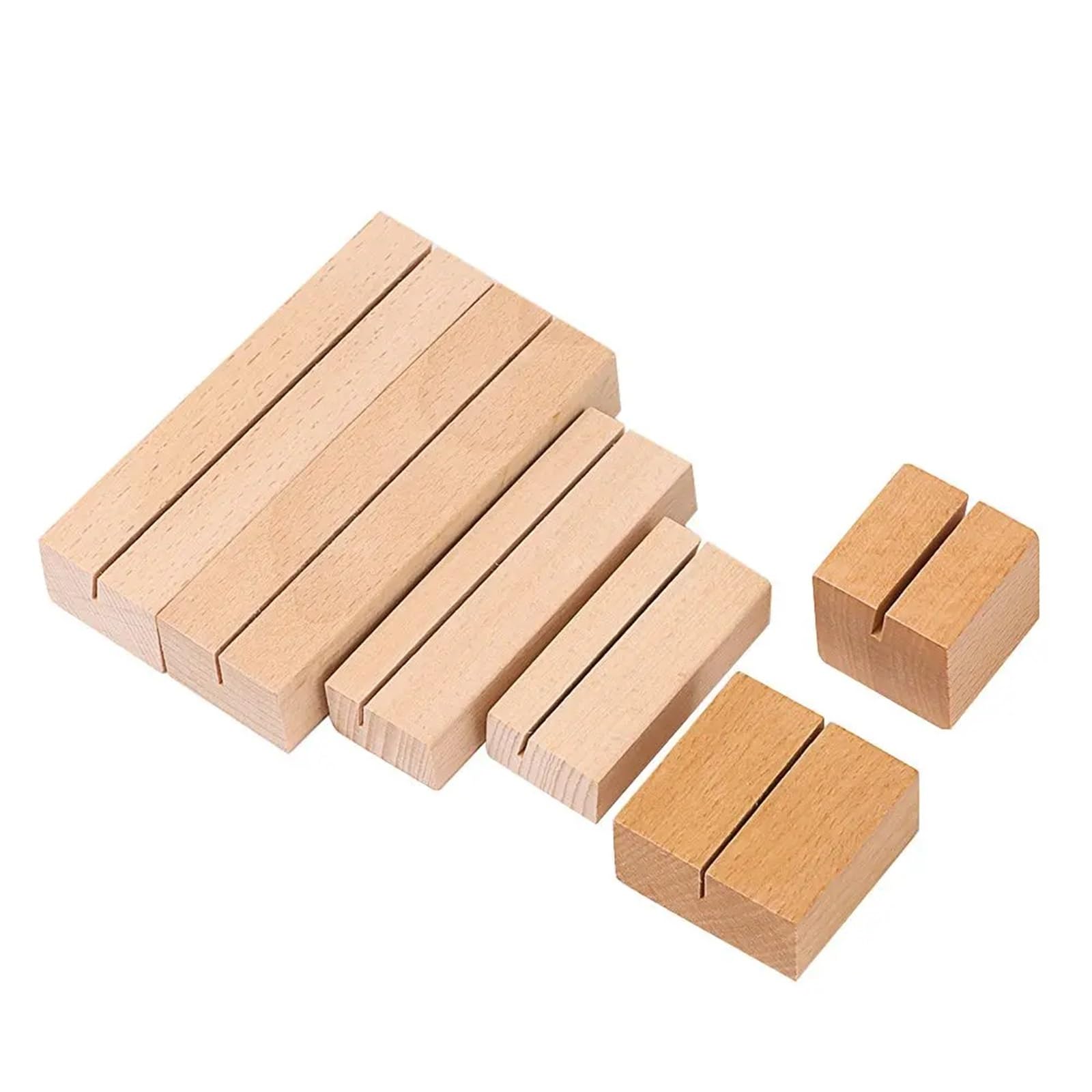 Tischkartenhalter aus Holz, romantische Bildkarten, Präsentationsständer, Schreibtisch-Dekoration für Hochzeitstisch, Namennummer, Bilder (10 x 3 x 2 cm-A), 4 Stück