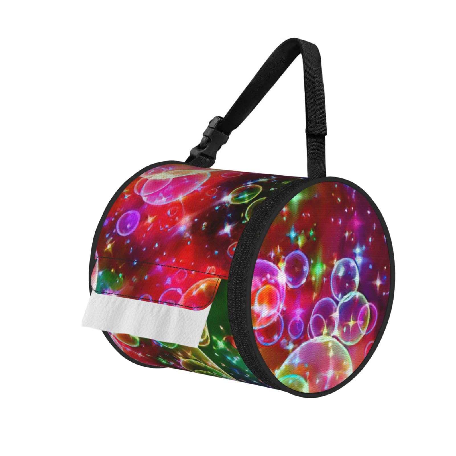 Colorful Rainbow Stars Print Cylindrical Tissue Holder Bathroom Car Home Office Kitchen Decor Versatile