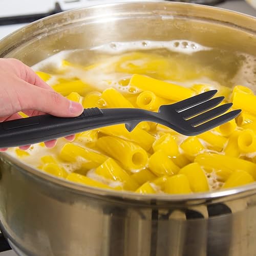 Miniatura 3 de Hemoton Tenedores ergonómicos para ensalada de pasta, juego de tenedores de cocina de silicona resistentes al calor, utensilios de cocina prácticos