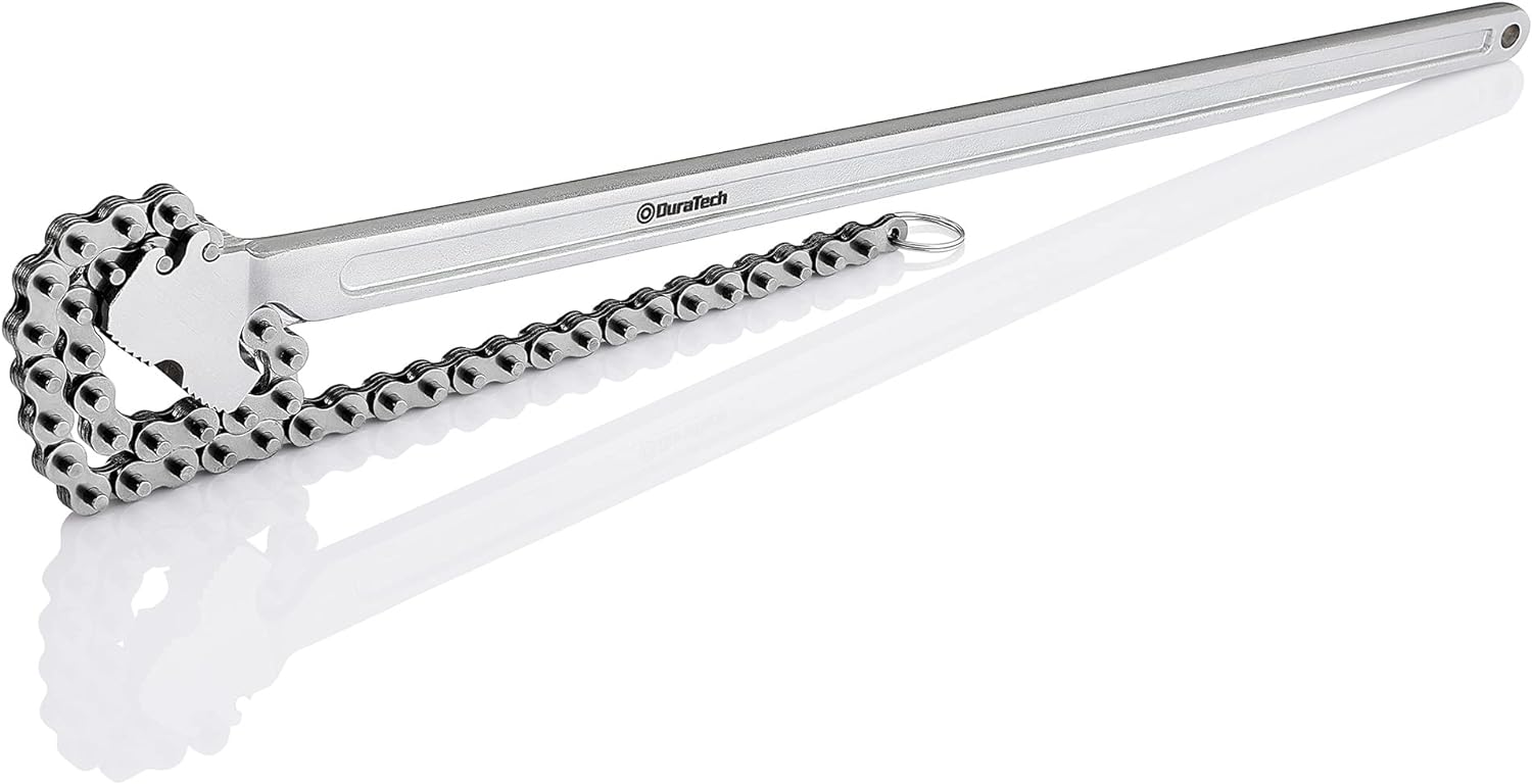 DURATECH 24 Inch Chain Wrench, Adjustable Oil Filter Chain Wrench Fits Max 6 Inch Diameter for Pipe and Car Repair