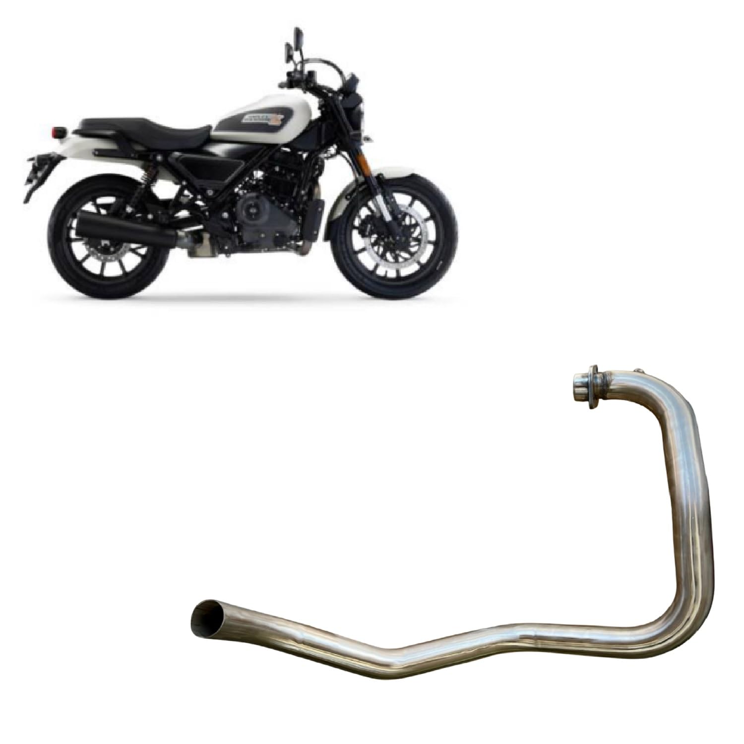 Bend Pipe Free Flow Black Silencer Bend Pipe Decat Headers Chrome Compatible With Harley X440-image-8