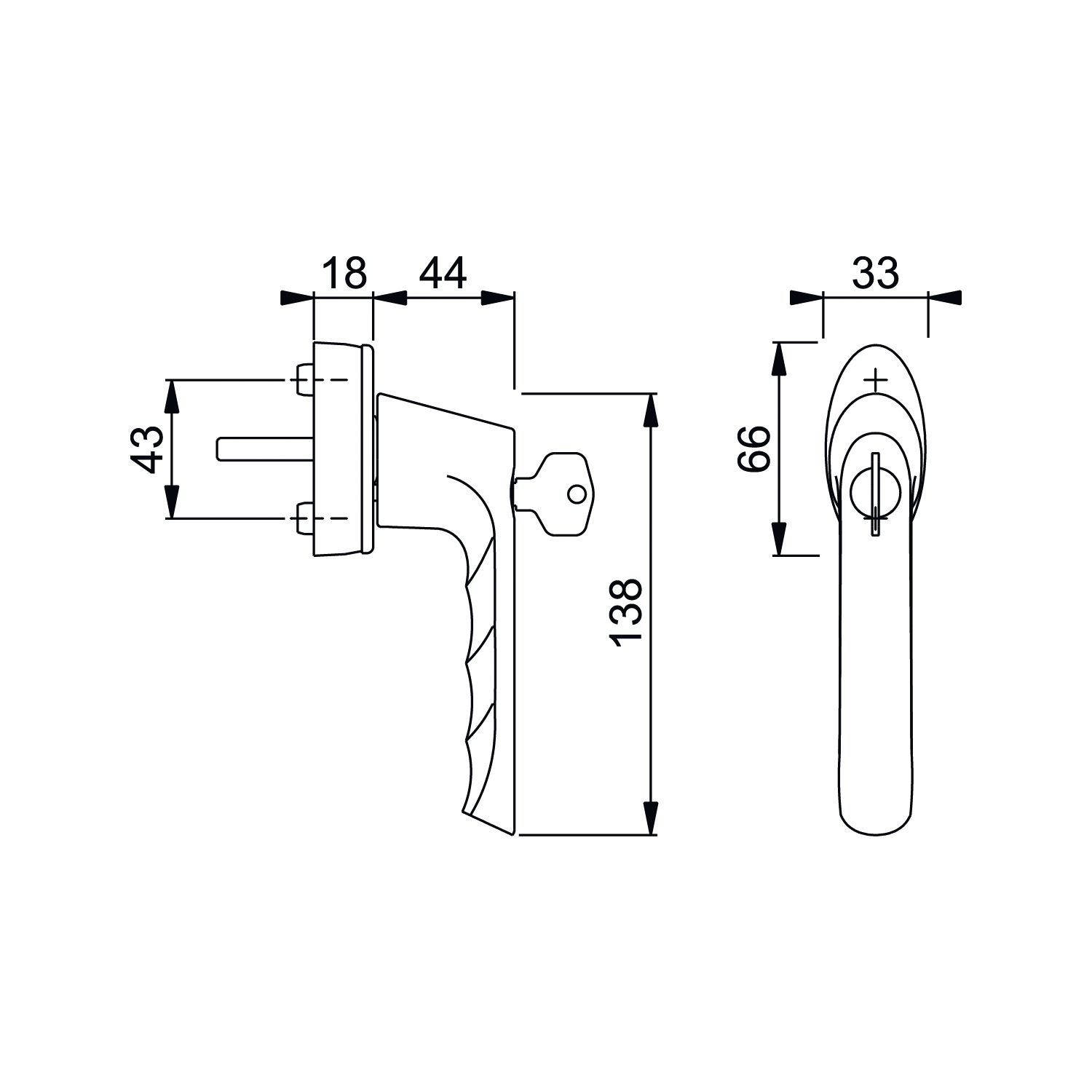 HOPPE 10765074 Klamka okienna Brest z cylindrem blokującym | aluminium srebrna | blokada kluczem | czworokątna 7 x 32-42