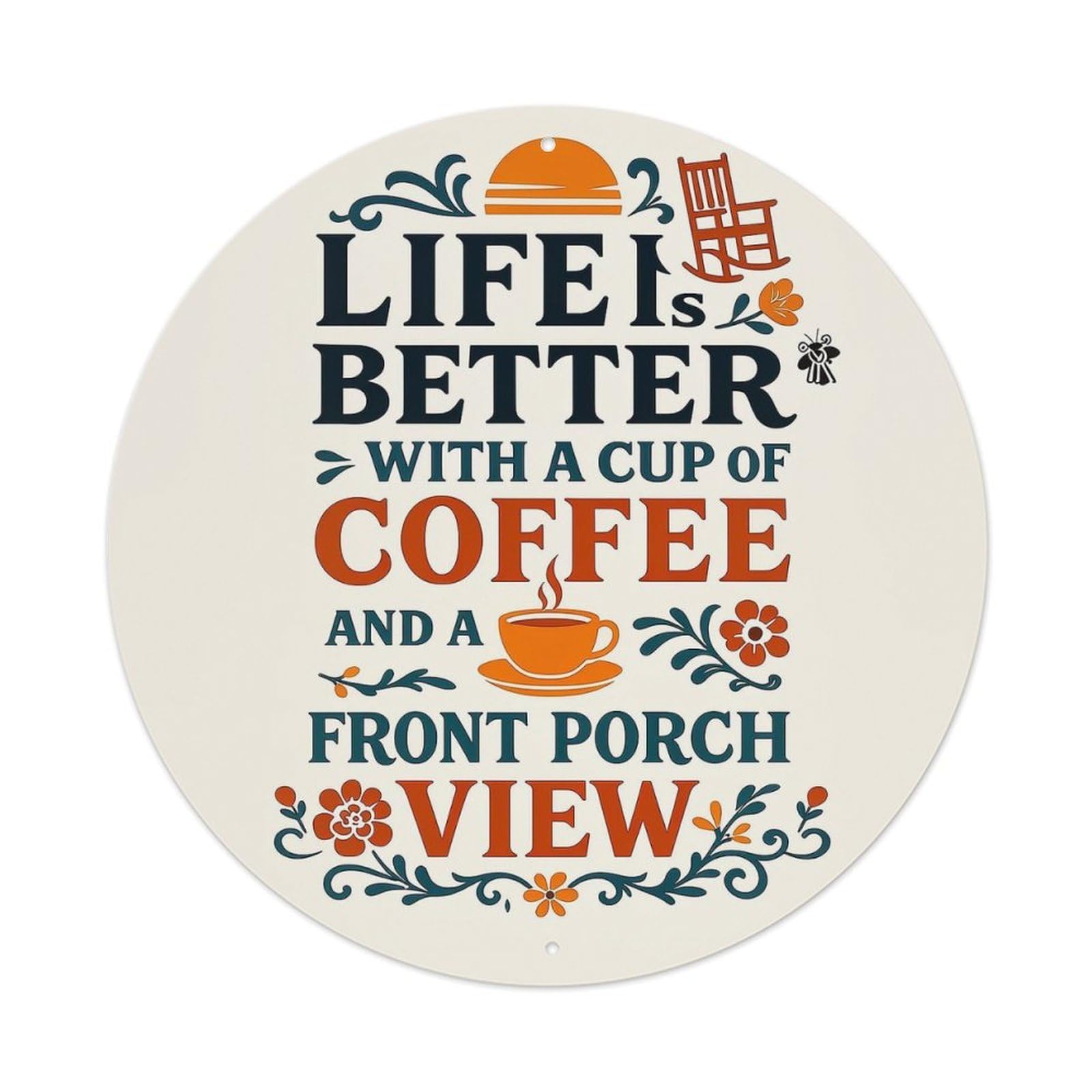 Life Is Better With Coffee Tin Sign Metal Poster Vintage Metal Signs for Home Man Cave Bar Cafe Kitchen laundry room Wall Decorations 8x8 inches
