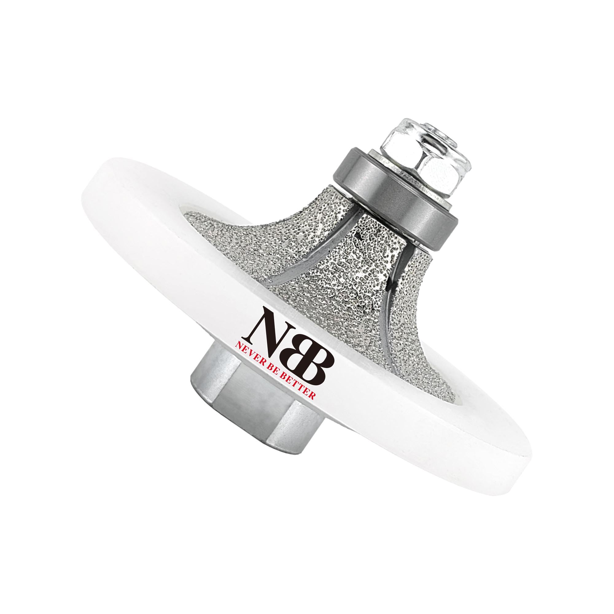 NBB Diamond Profile Wheel Diamond Router Bit with larger cover guide Milling Drill chamfer Bit Grinding Wheel for Profiling Porcelain Tile Ceramic Granite Stone for Angle Grinder (Half-Bullnose B20)