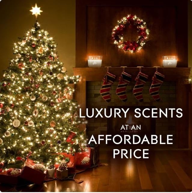 Miniatura 6 de Glade - Velas perfumadas navideñas navideñas, 6 frascos surtidos de ambientadores de temporada, noche de otoño, pino maravilloso, aromas de latte de
