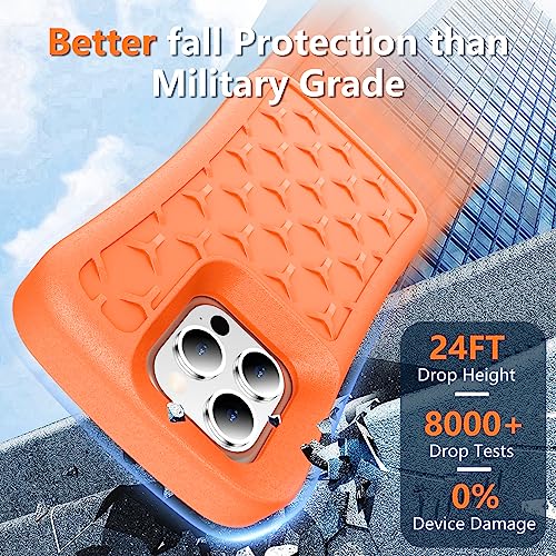 Temdan Floating Phone Case For Iphone 14/14Pro Case,Iphone 13/13Pro Case,Iphone 12/12Pro Case, [24Ft Military Dropproof] Shockproof Protective Eva Foam Iphone Floating Case 6.1 Inch Orange #TOP3