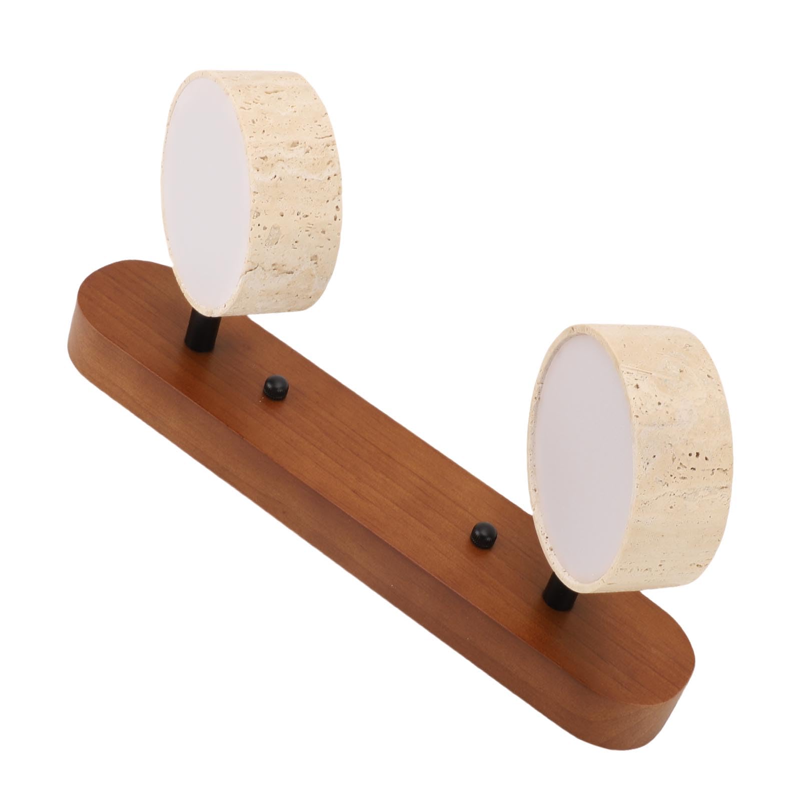 Aplique de Pared LED Giratorio Moderno con Marco de Piedra y Roble Accesorio de Baño de Tocador de 2 Luces para Entrada Cocina Vestidor Iluminación Ambiental Cálida Lámpara de Pared