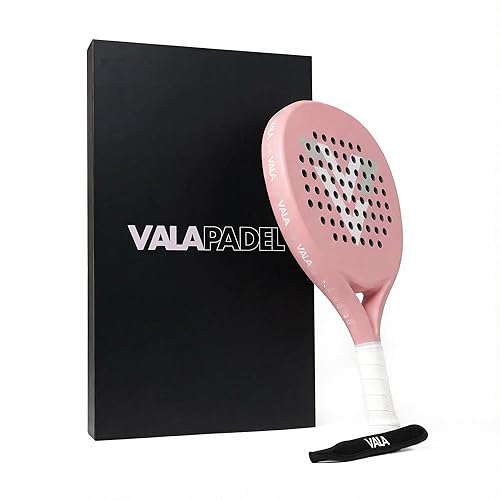VALA One Padel Racket–Lightweight Paddle Carbon Fiber, Shock-Absorbing Design, Round Shape, Extra Grip Texture for Spin & Control, Pala for Men - Women, Ideal for Beginner-Intermediate Player