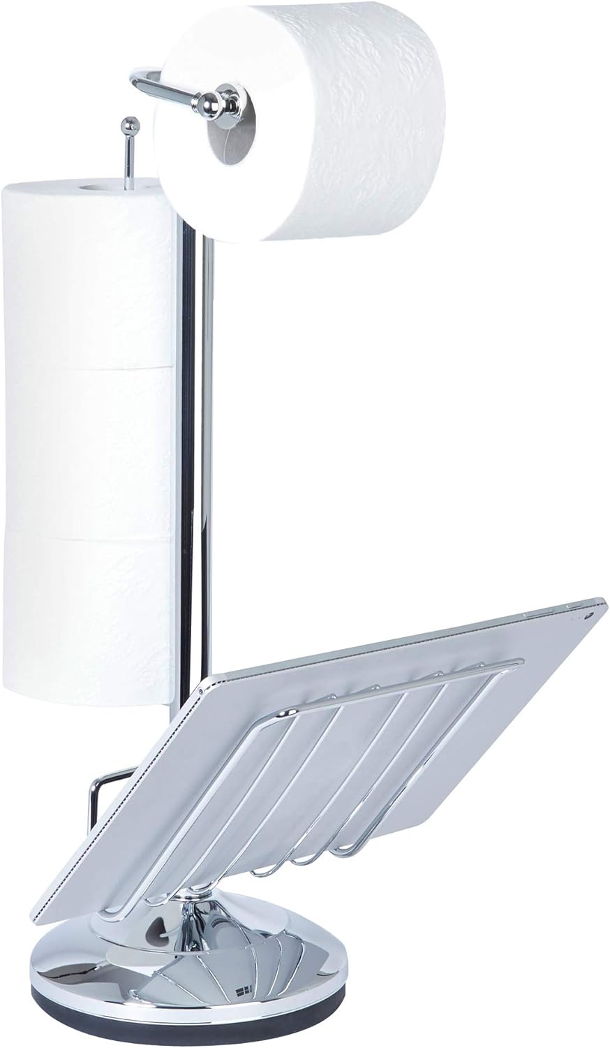 Better Living Products Toilet Caddy, Toilet Paper Storage, Bathroom Organizer, Chrome, 7.5" x 9.75" x 21.75"