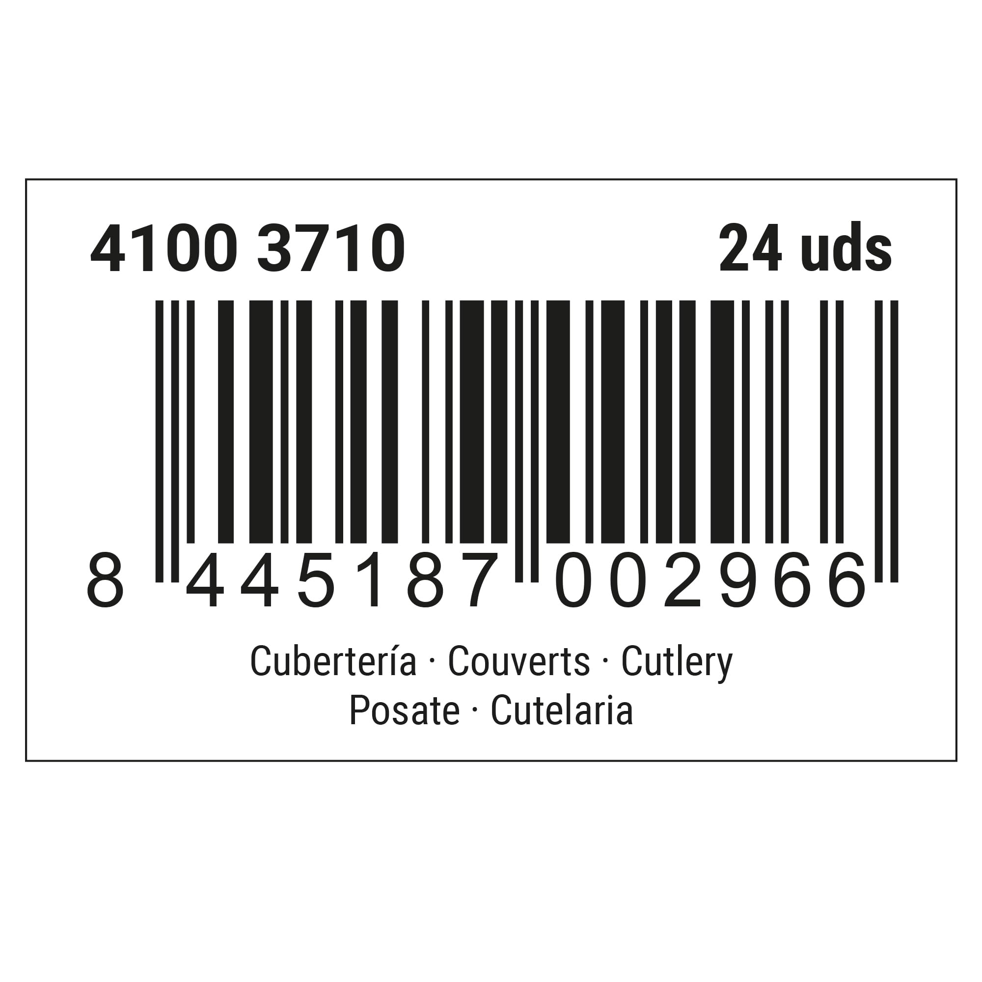 Cofan Cubertería | Modelo Bari | Fabricado en Acero Inox 18/0 | Juego de 24 pcs | Incluye estuche negro de madera
