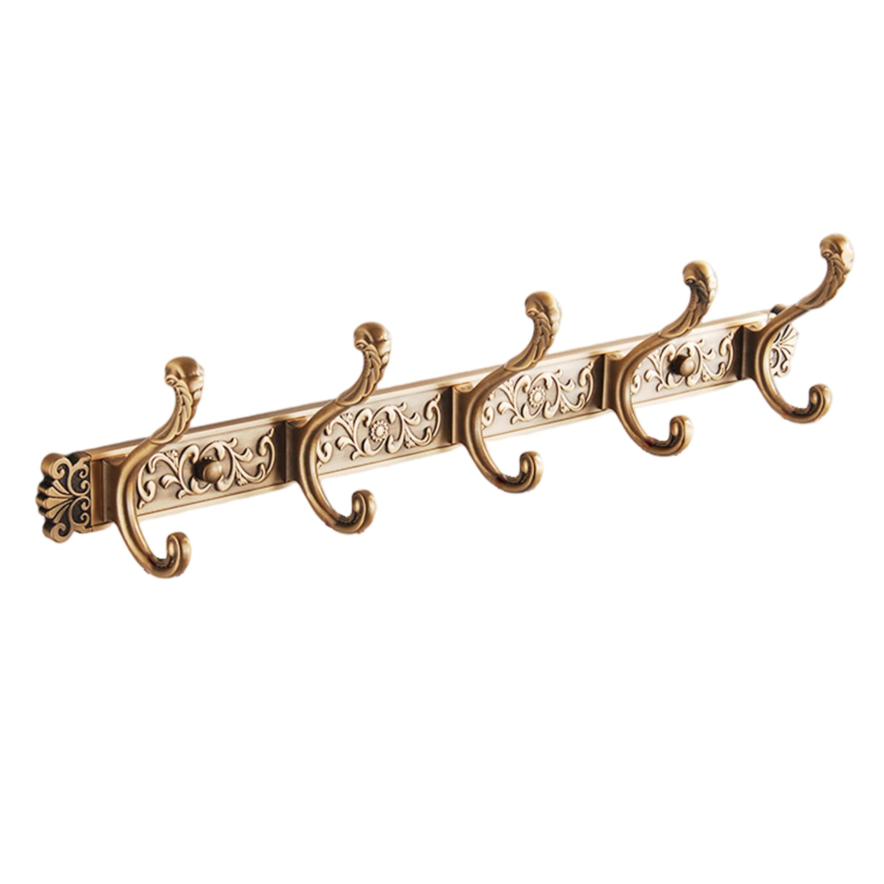 Porte-Manteau Mural Vintage avec 5 Crochets, patères murales en Aluminium pour Salle de Bain et Chambre à Coucher, 20.4x4.7x3.3 Pouces