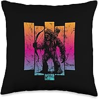 Vista 4 de More Yeti Archer Sunset Throw Pillow, 18x18, Multicolor