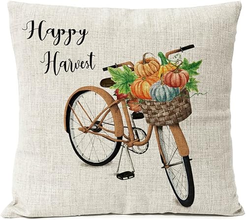 Miniatura 5 de Juego de 4 fundas de almohada de decoración de otoño de 16 x 16 pulgadas, decoración de otoño de Acción de Gracias para decoración del hogar, hojas