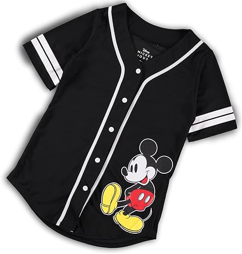 Miniatura 4 de Disney Camiseta de béisbol de Mickey Mouse con botones para mujer, diseño de Mickey y Minnie Mouse