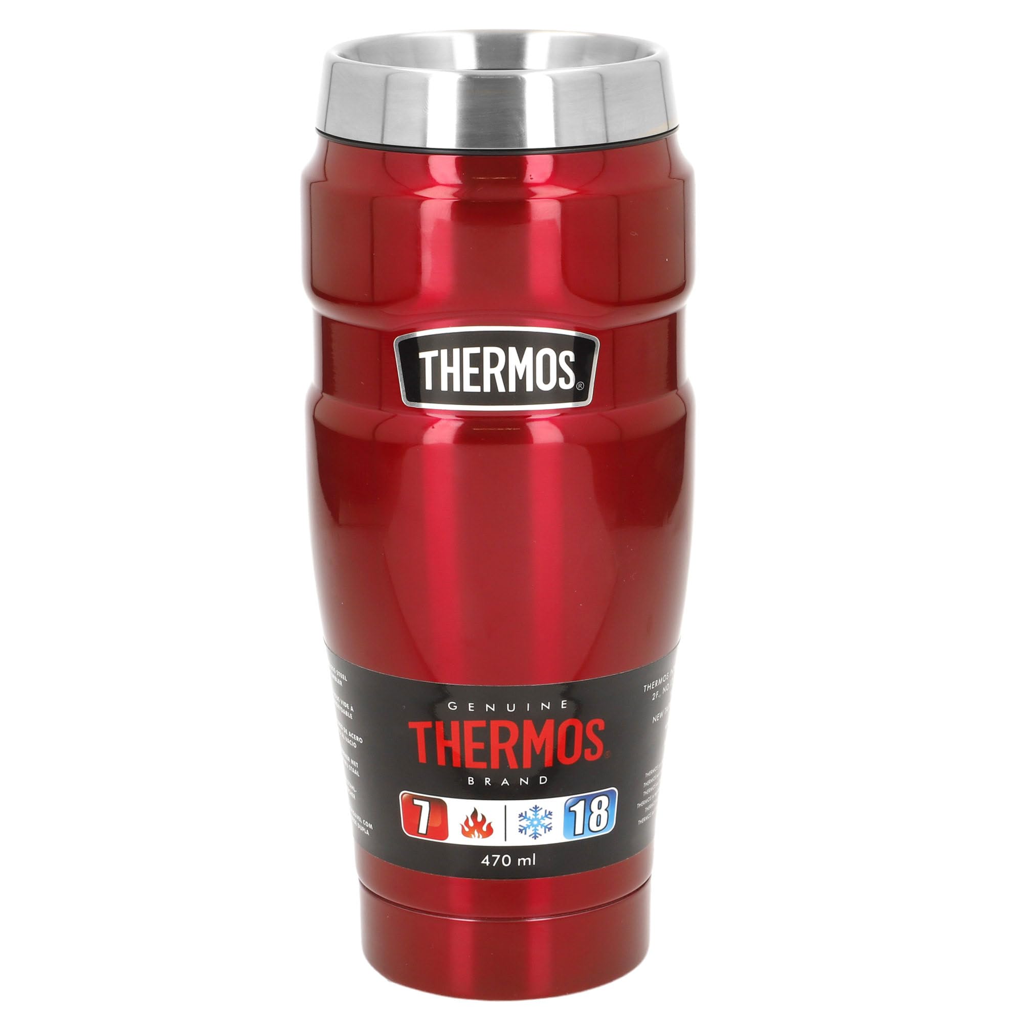 Termos 4002.248.047 - Bottiglia in Acciaio Inossidabile, 0,47 l, Acciaio, Cranberry, 8,4 x 8,4 x 19,8 cm
