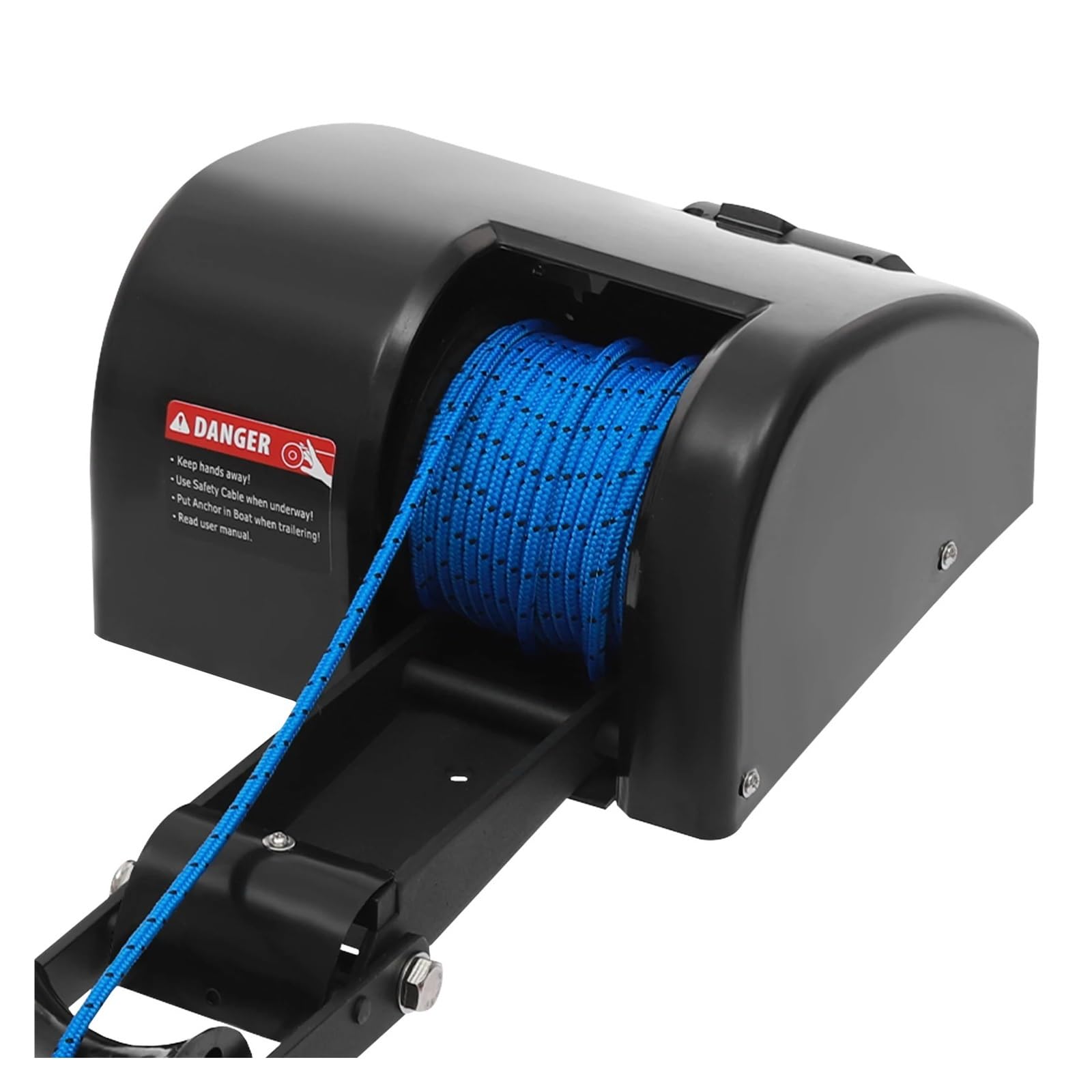 Verricello elettrico di ancoraggio con telecomando senza fili nero per barca in acqua salata 12 V 27 A 15,9 kg