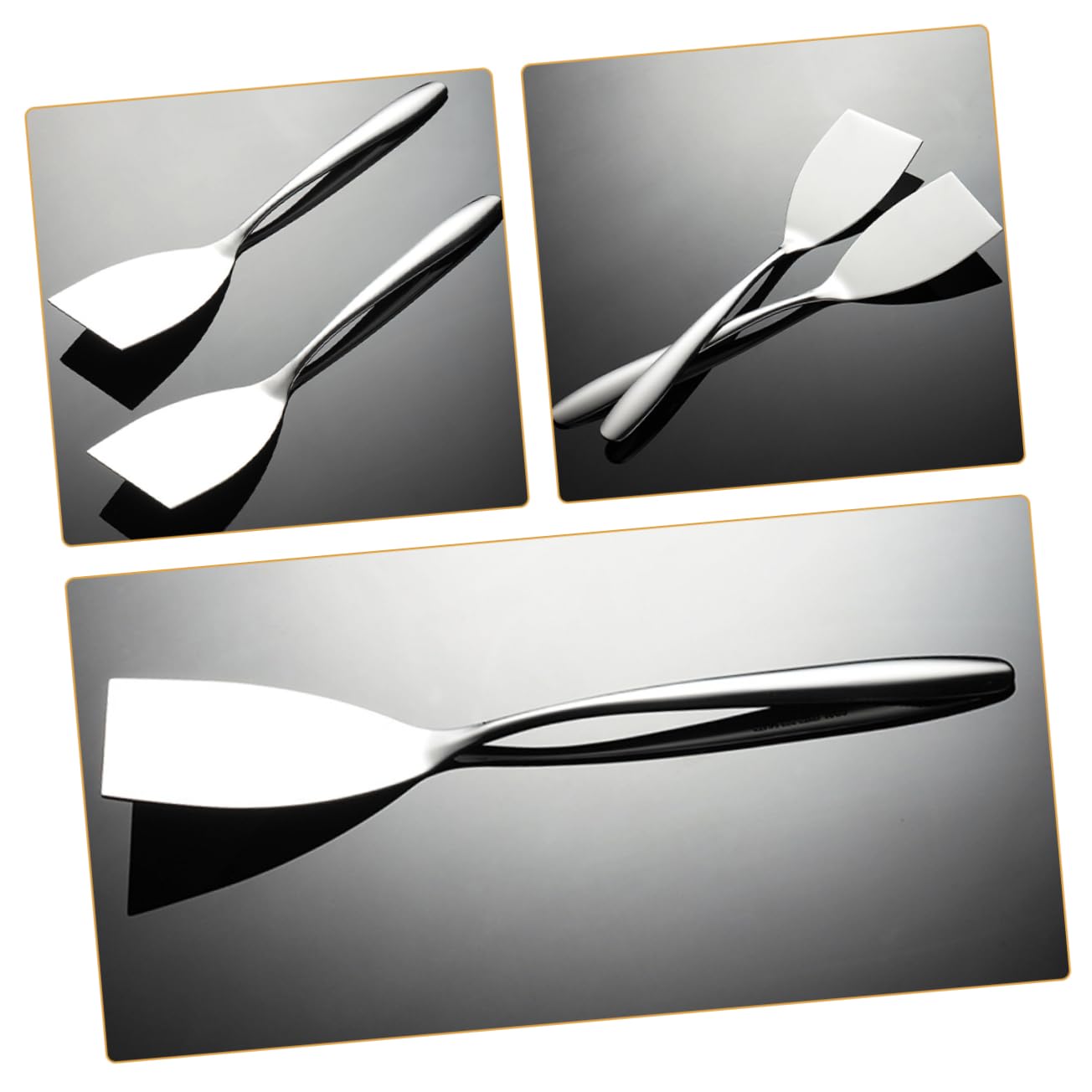 Abaodam 5 Series Espátula Para Freír De Acero Inoxidable Espátulas De Cocina Torneado Mini Carne Utensilios Barbacoa Set Barbacoa Utensilios Espátula De Cocina Multiusos Pala 2 Piezas X 5