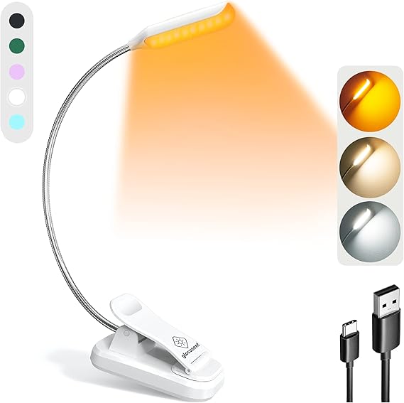 Glocusent Lightweight 10 LED Book Light for Reading in Bed, Eye Care