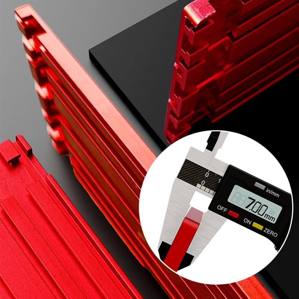 Carril de guía de corte recto de precisión para sierra circular con base de aluminio grueso, bloques laterales ajustables y sistema de bloqueo seguro (A)