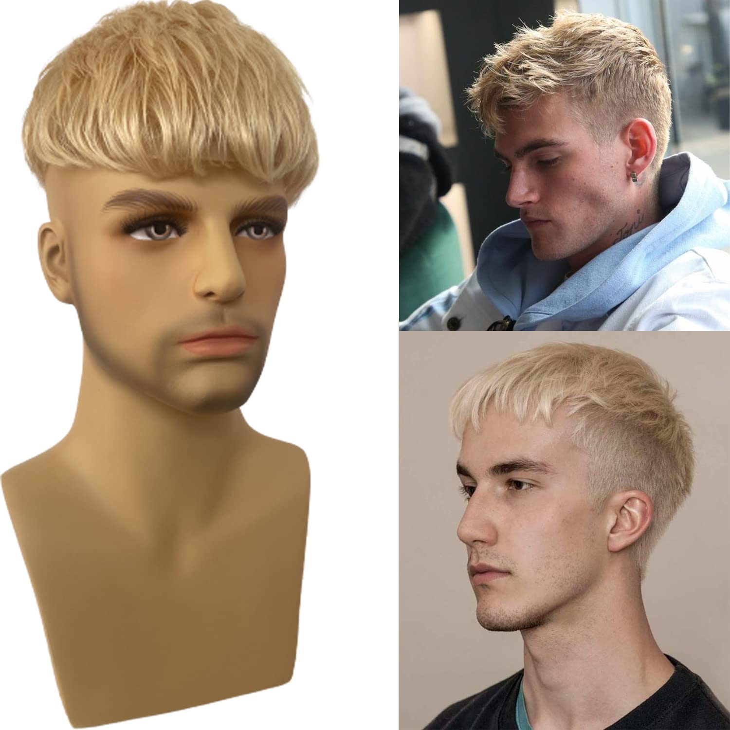 Voloria European Virgin Human Hair Reaplacement Systems Toupee for Men Soft Swiss Lace Front Mono Lace Top Thick PU Around 10" x 8" Straight