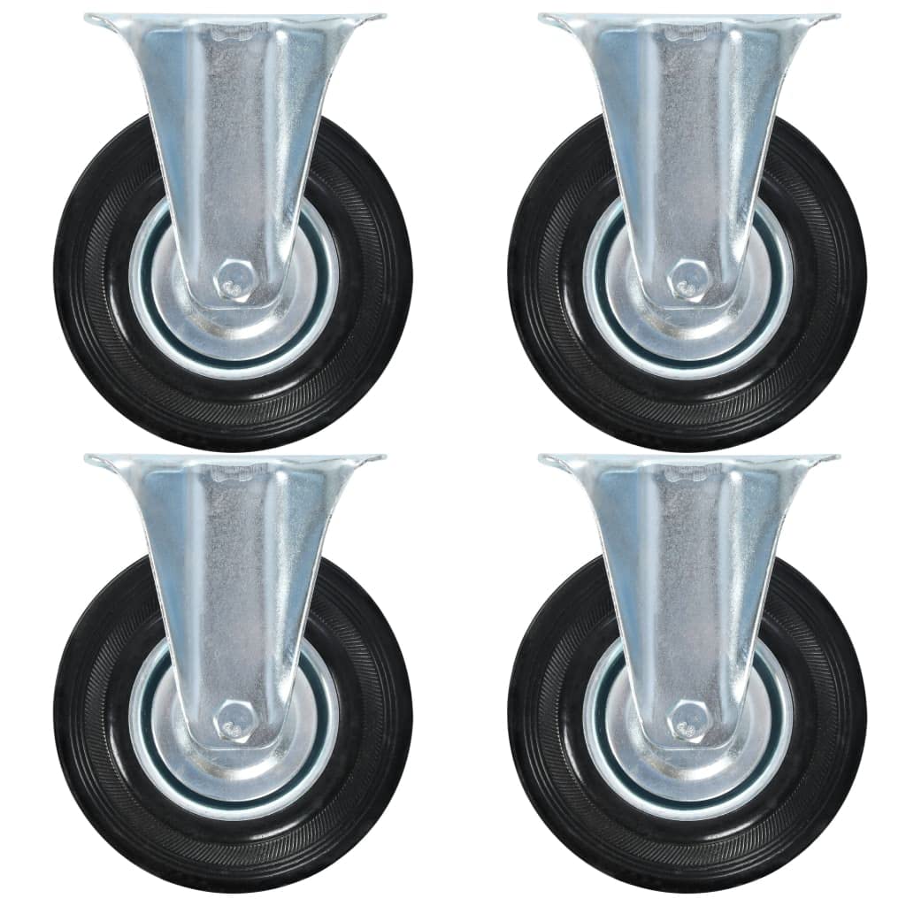 vidaXL 12x Bockrollen Transportrollen Möbelrollen Schwerlastrollen Laufrollen Rollen Möbelrolle Bockrolle Laufrolle Industrierolle 125mm Gummi Eisen